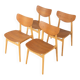 1950s Wellner bent plywood dining chairs, set of 4