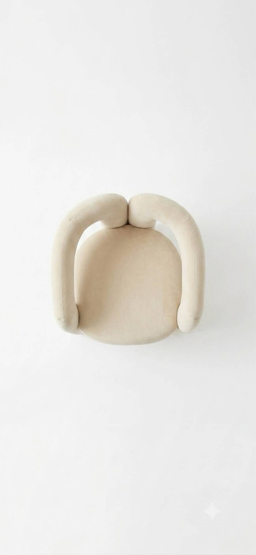 Chair design in white fabric