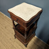Louis XVI style bedside table in mahogany and rosewood