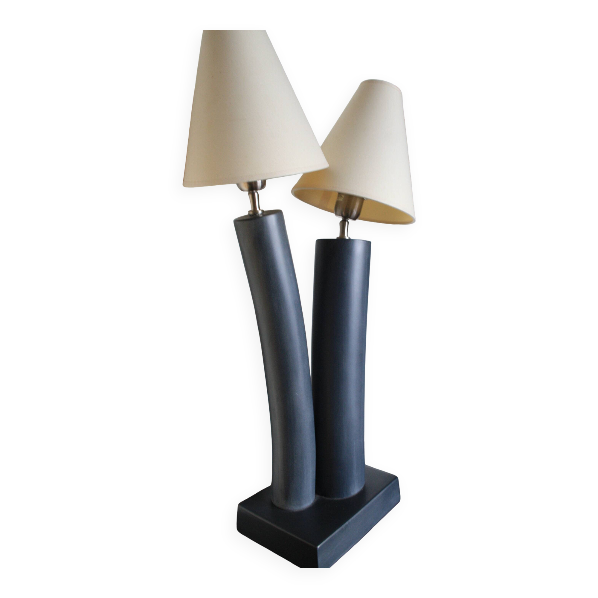 Large 2-light ceramic Drimmer lamp