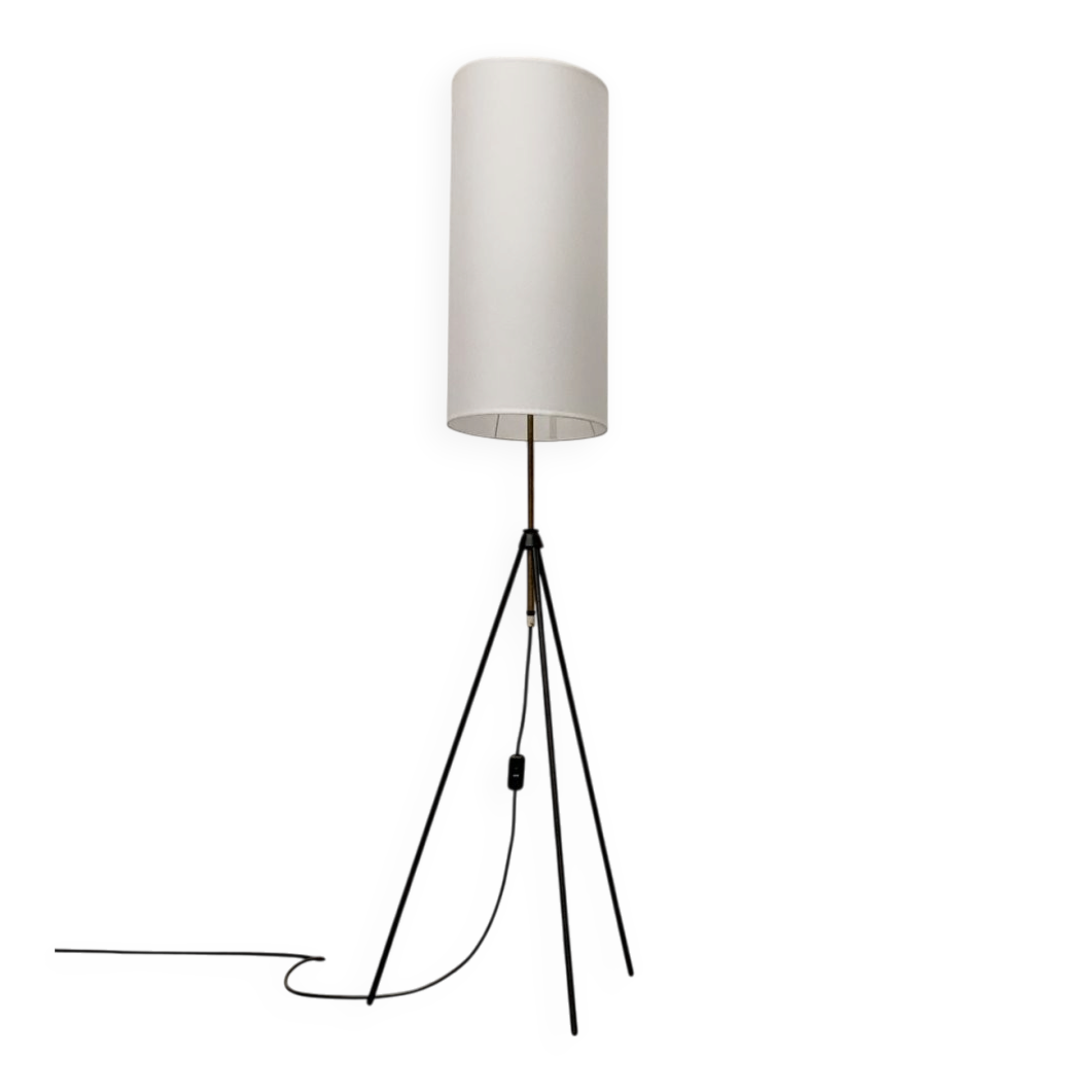 Mid-century minimalist tripod floor lamp, 1960s.