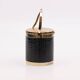 Vintage 1970s ice bucket - Black crocodile effect faux leather