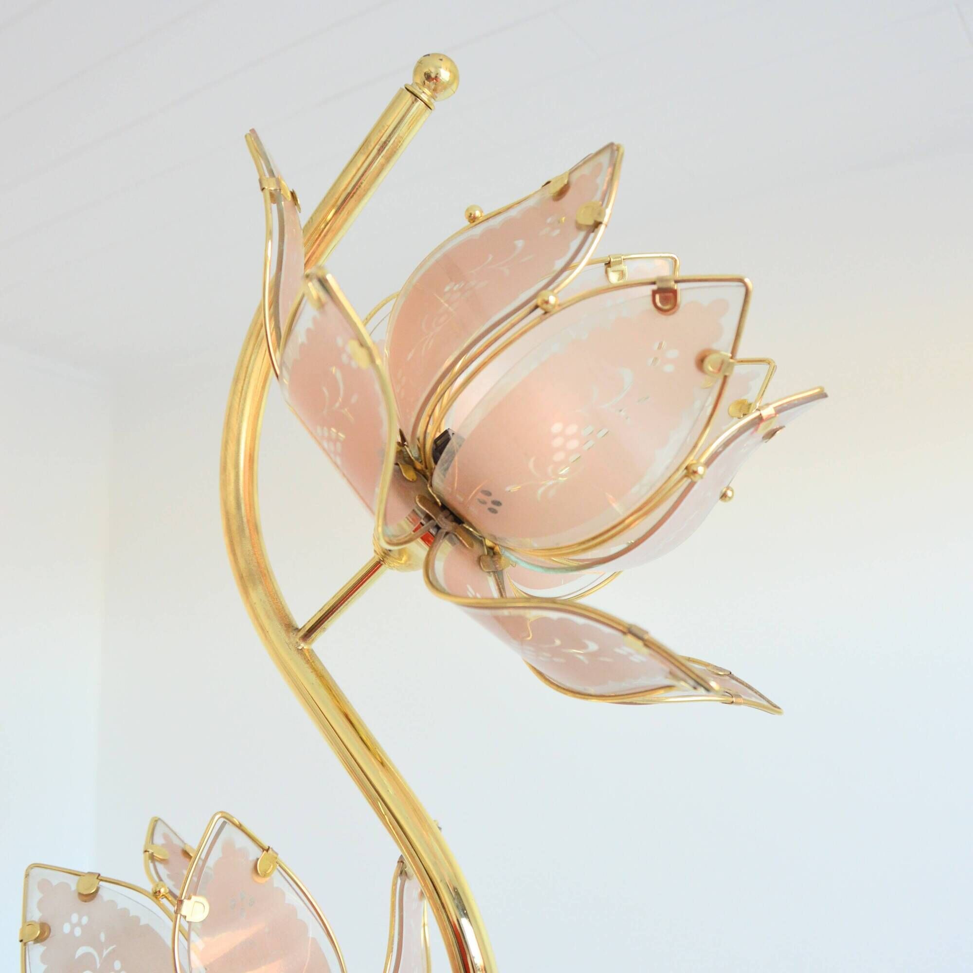 Floor lamp / Lotus flower floor lamp Italian design vintage 1970s