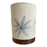 Lampe vintage bois et tissus peint