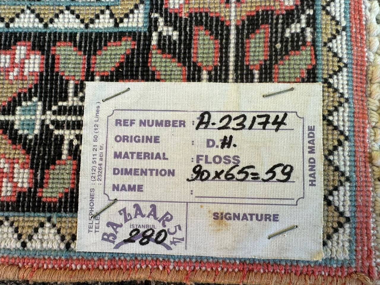 Turkish Persian Carpet Handwoven in Vegetable Silk (Bazaar 54 Istanbul) – 90x65 cm