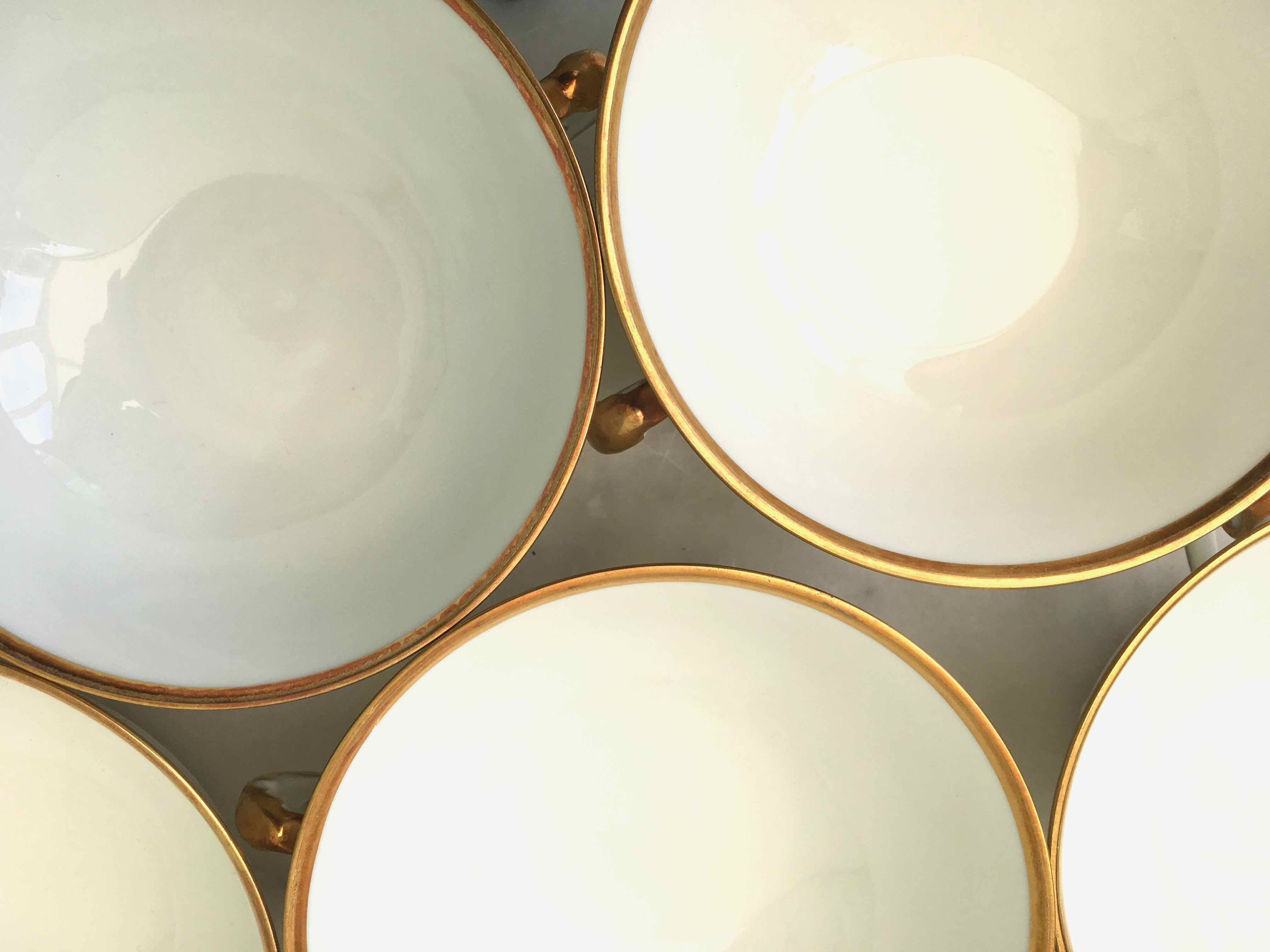 Set of 12 bowls with 2 porcelain handles