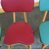 Set of 5 colorful bistro chairs