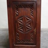 Carved pine sideboard, mountain folk art, 1950s
