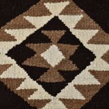 3x11 Kilim Cream & Brown Tribal Kilim Runner Rug, 99x322Cm