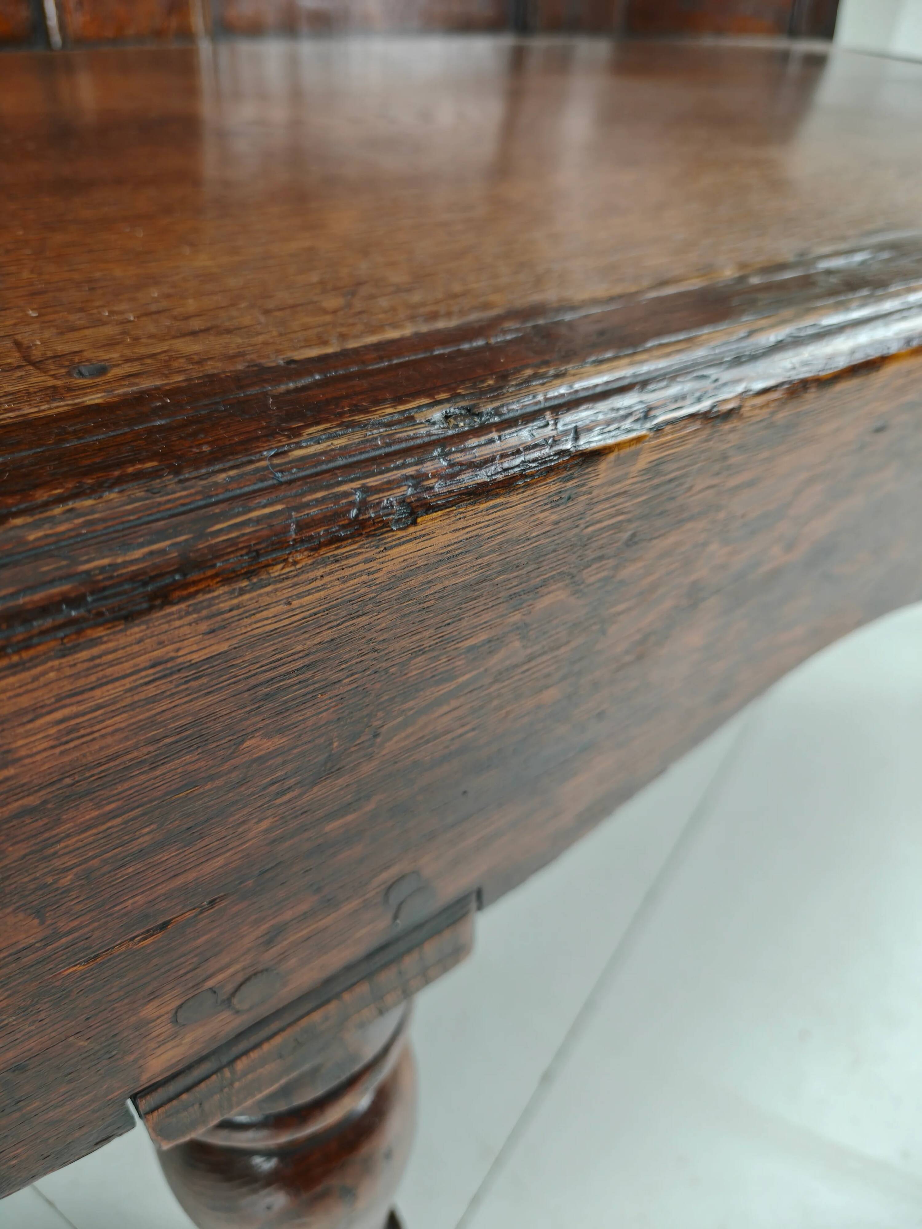 18th century Georgian oak settle bench – dated circa 1790