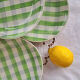 Antique checkered soup plates