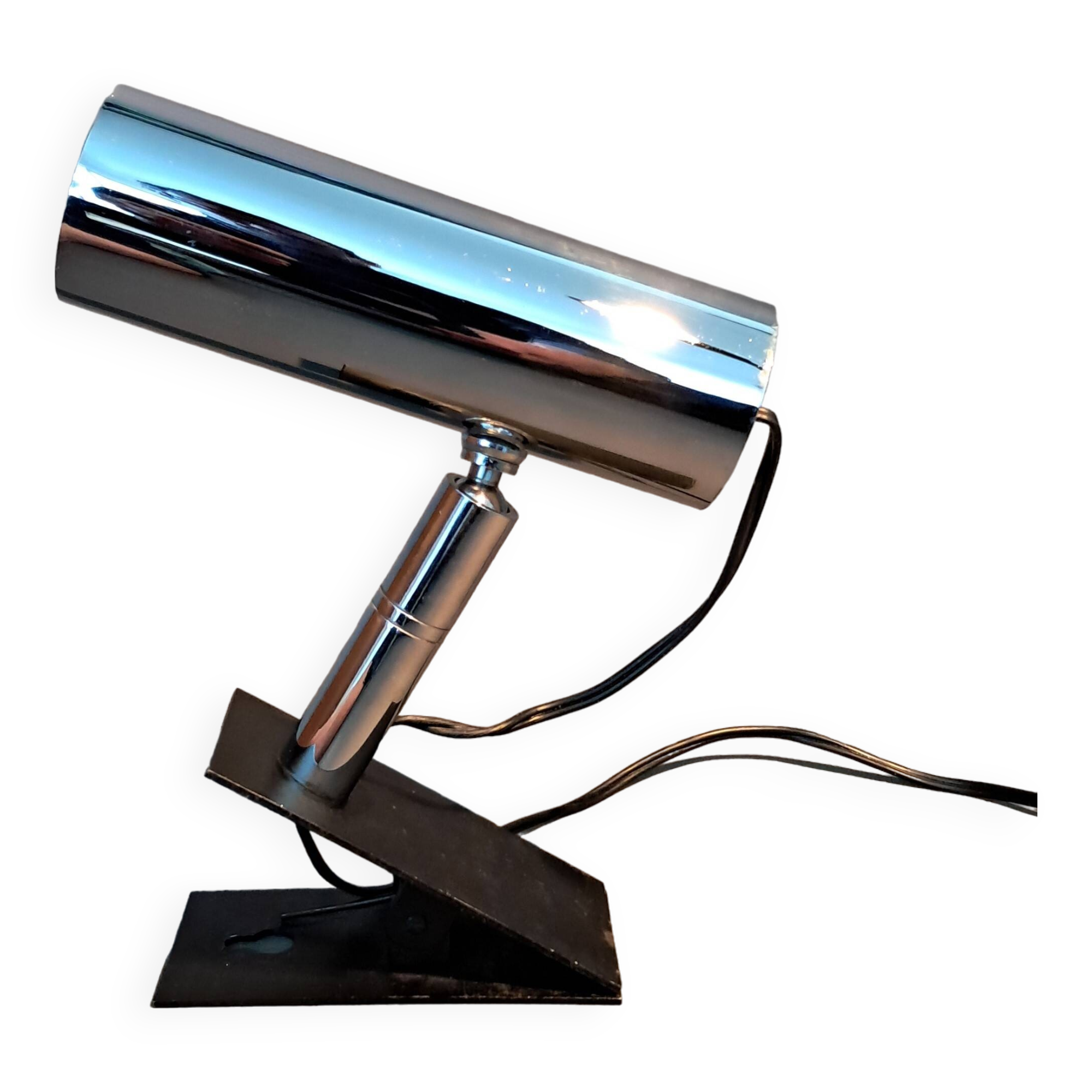 Modernist chrome adjustable clamp spotlight 1960/70.