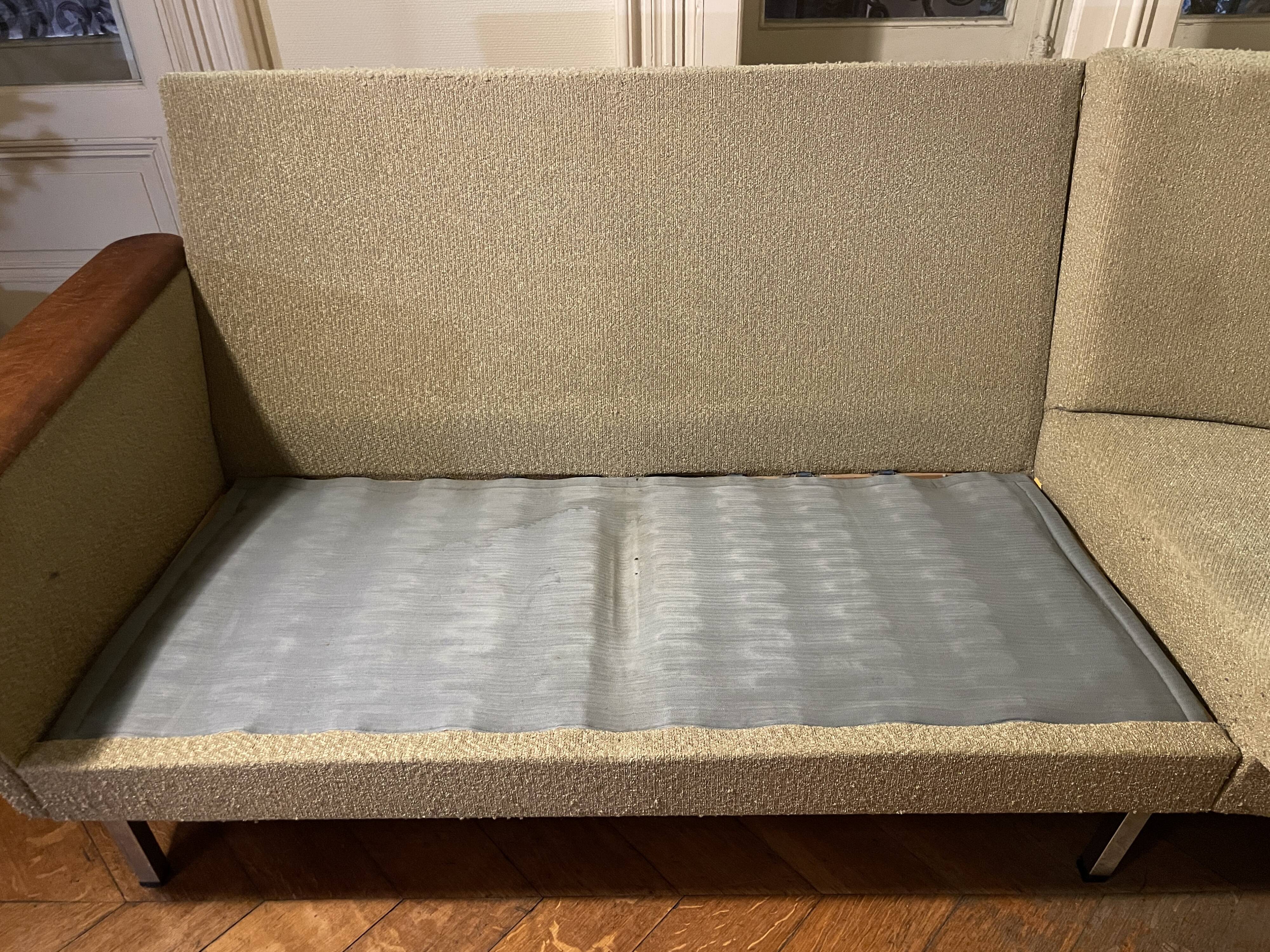 1950s almond green corner sofa