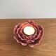 Vintage barbotine candle holder rare rose shape