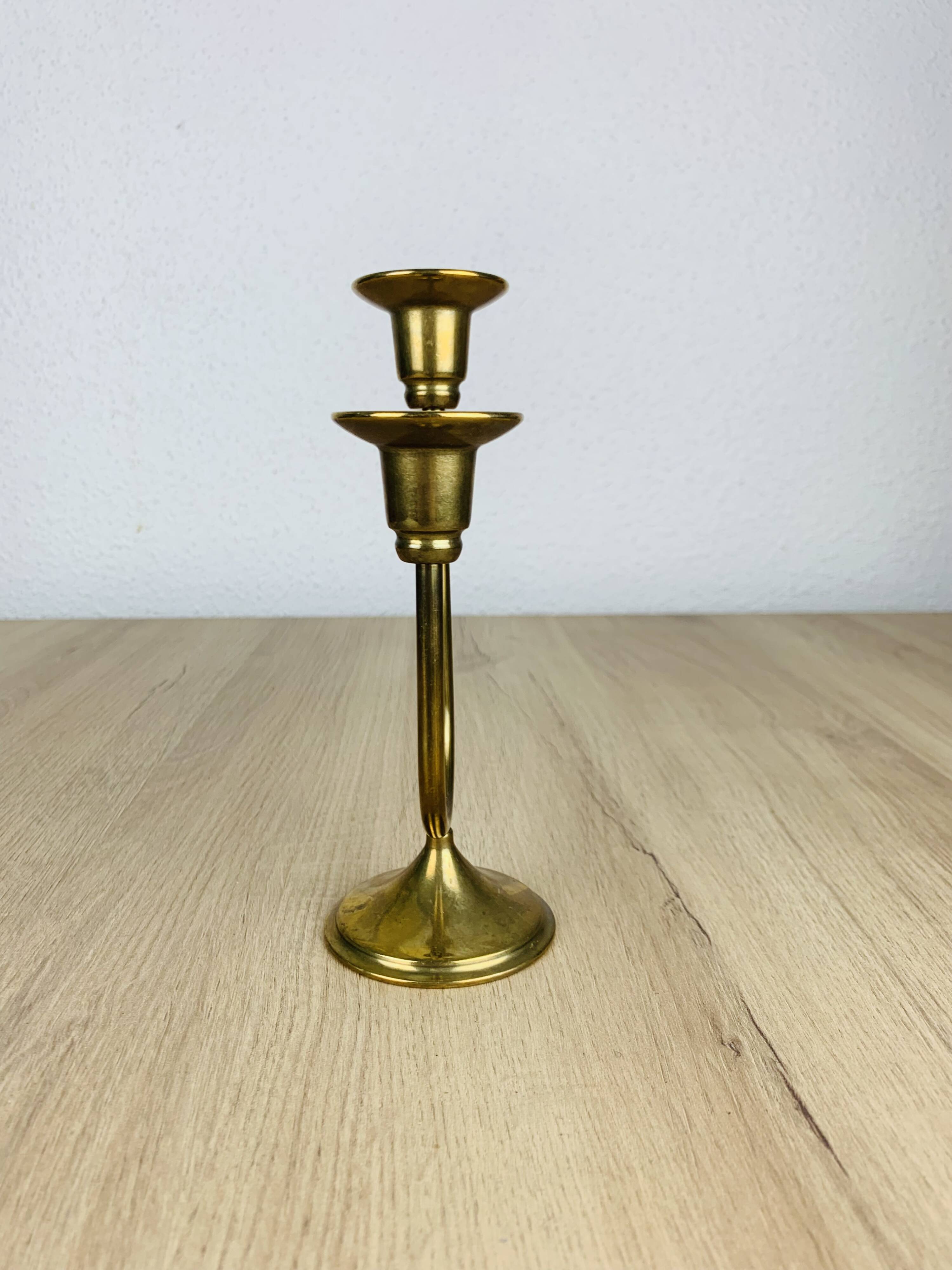 Bougeoir laiton double, vintage