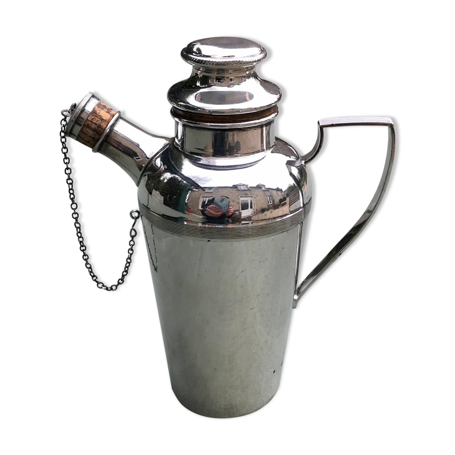 Old silver metal shaker
