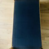 Oak bench, white fabric