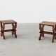 Pair of Belgian Arts & Crafts or Jugendstil Oak Stools, circa 1890