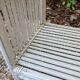 Vintage white rattan wall shelf