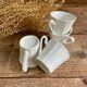 4 tasses vintage porcelaine blanche