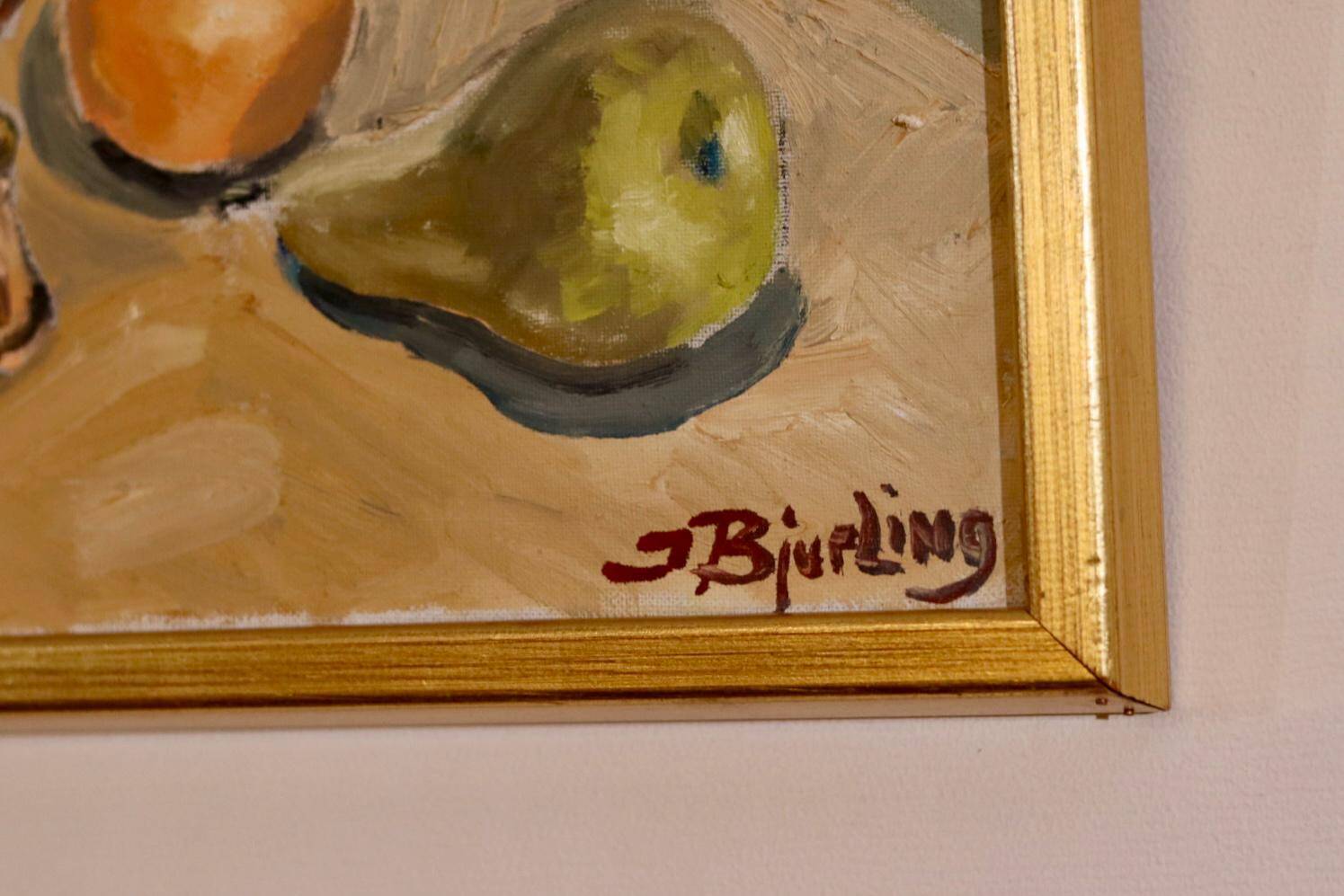 "Still Life with Jug and Fruits" by J Bjurling