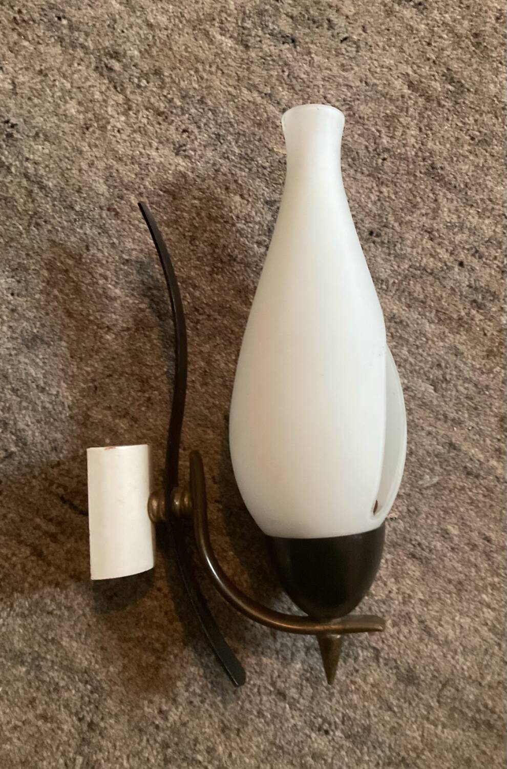 1950s wall sconce in opaline glass