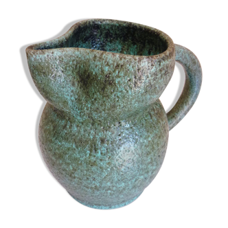 Zoomorphic pitcher in fat lava ceramic, signed Accolay, 1960s/1970s