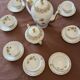 Antique coffee service in longwy porcelain – floral decoration and gilding –