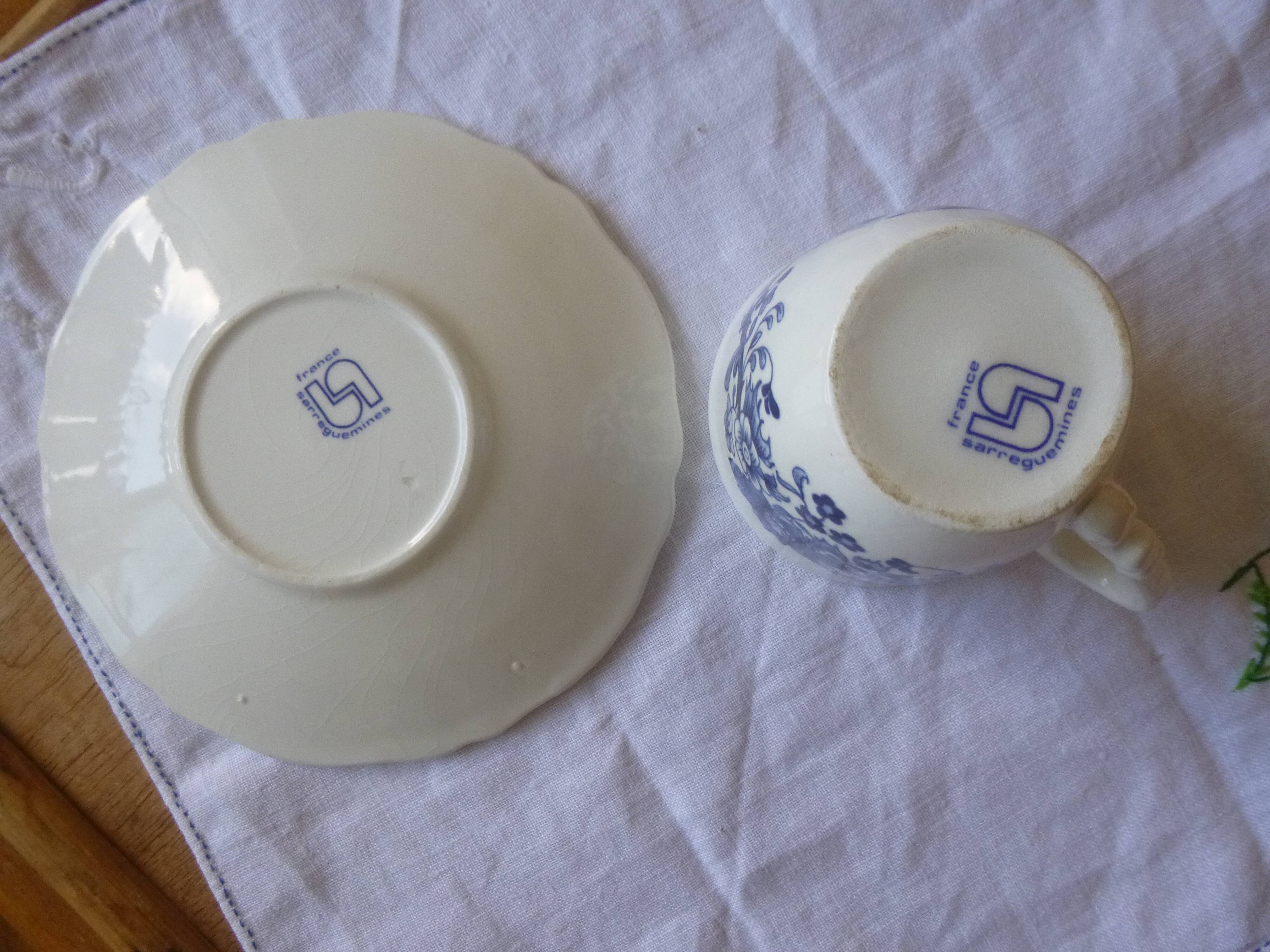 Sarreguemines BP coffee cup and saucer