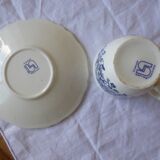 Tasse à café et soucoupe Sarreguemines BP