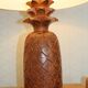 Pineapple wooden lamp with fabric shade 650mm