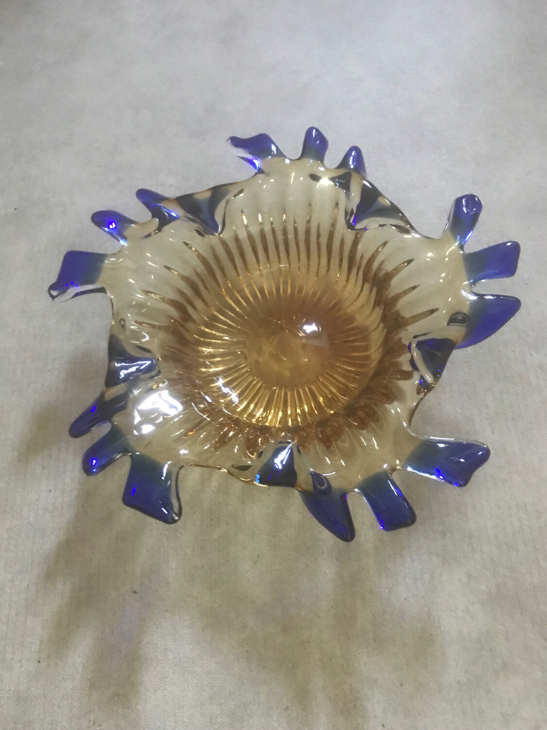 Blown glass fruit bowl