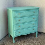 Vintage mint green chest of drawers 1950