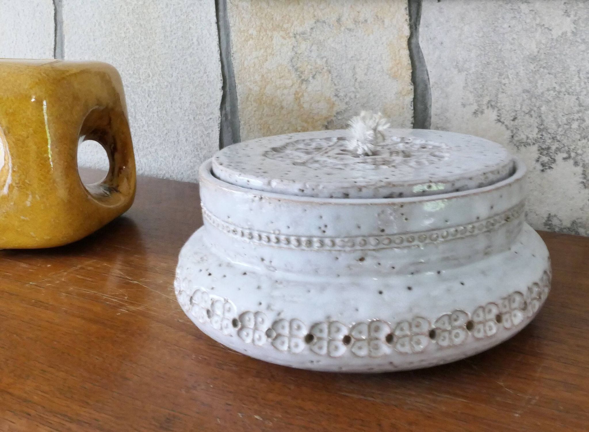 Rare boîte ou bonbonnière en céramique par Aldo Londi pour Bitossi 1960.