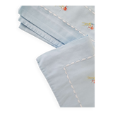 Old sky blue embroidered flat sheet
