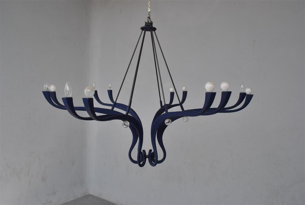 Vintage 1990s design to 12 lights chandelier