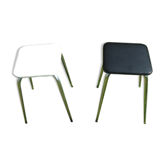 Pair of stools "black & white"