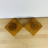 Pair of wooden hooks, wall coat rack
