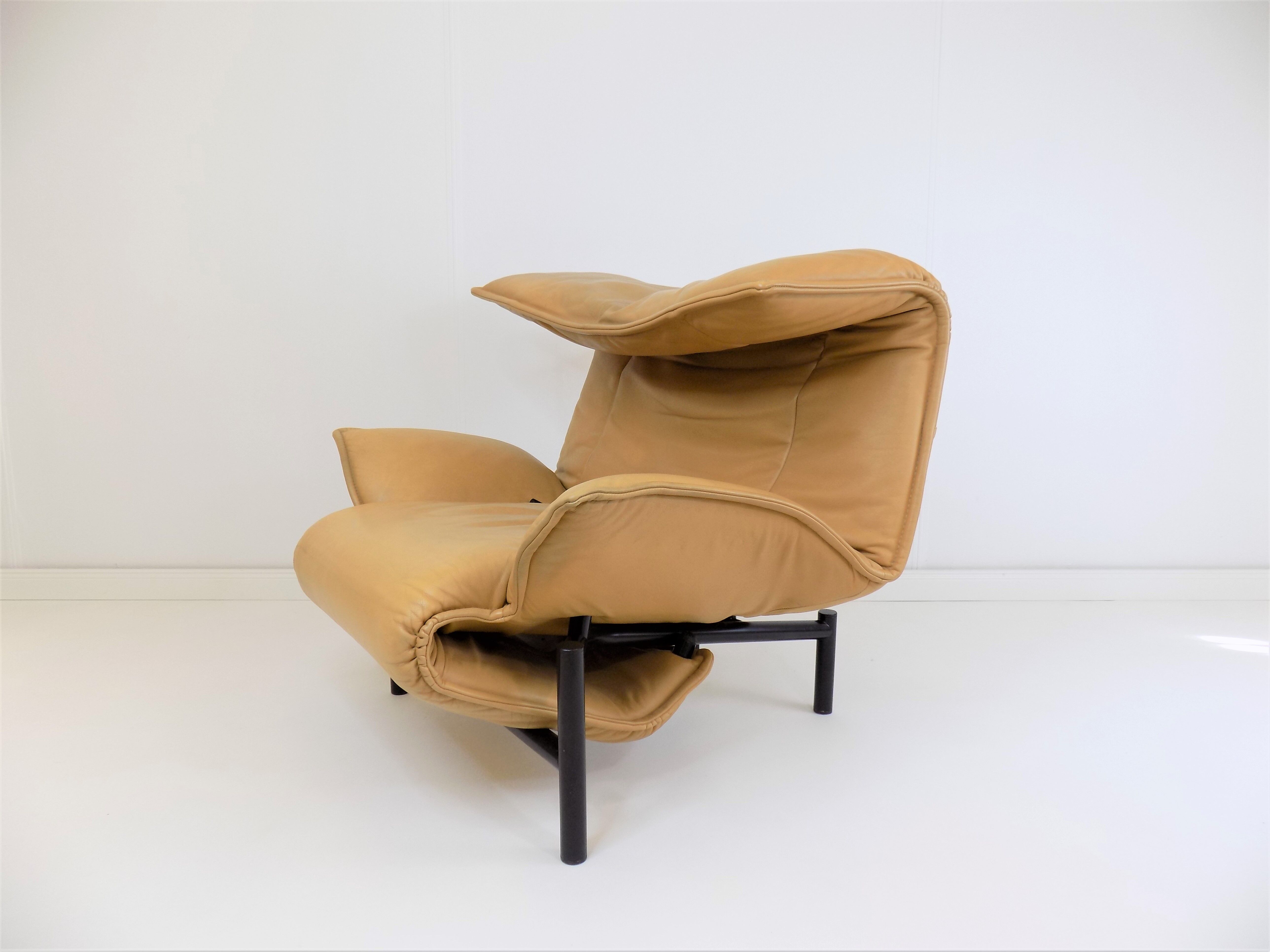 Cassina Veranda leather armchair by Vico Magistretti