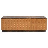 Handmade Carved Oak Sideboard With Emperor Marble Top, Italy