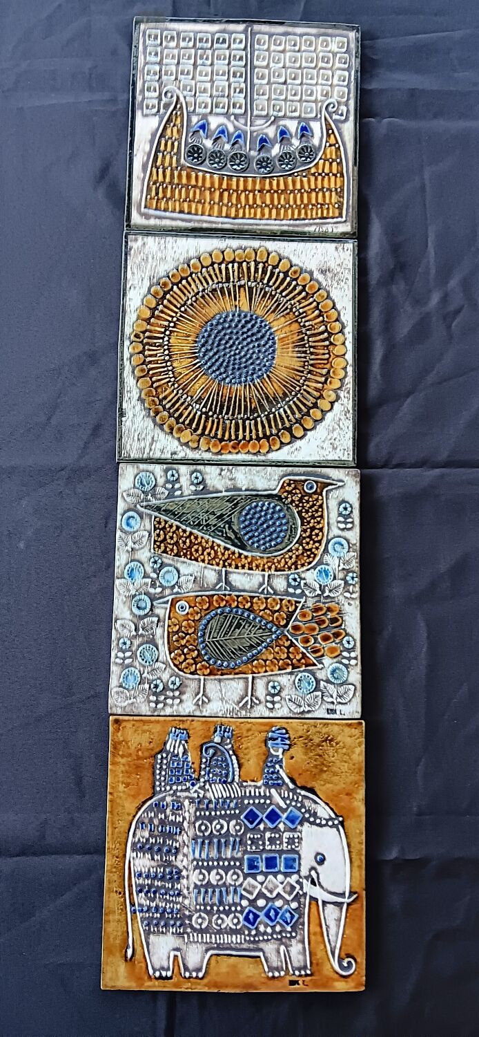 Lisa Larson tile series Unik "Sunflower" - Gustavsberg