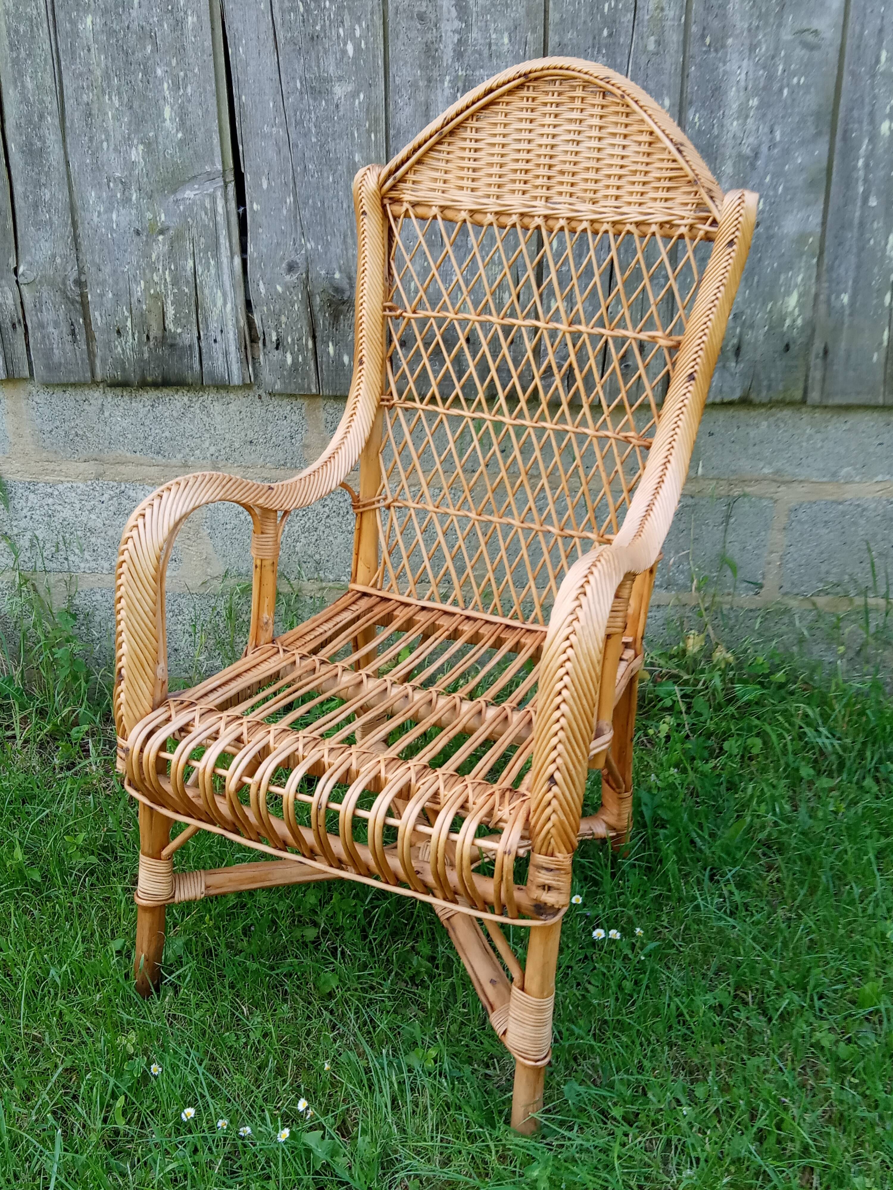 Rattan armchair 60s/70s