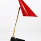 Lampe de table en laiton rouge J.T. Kalmar style milieu du siècle, Vienne, Autriche, années 1950
