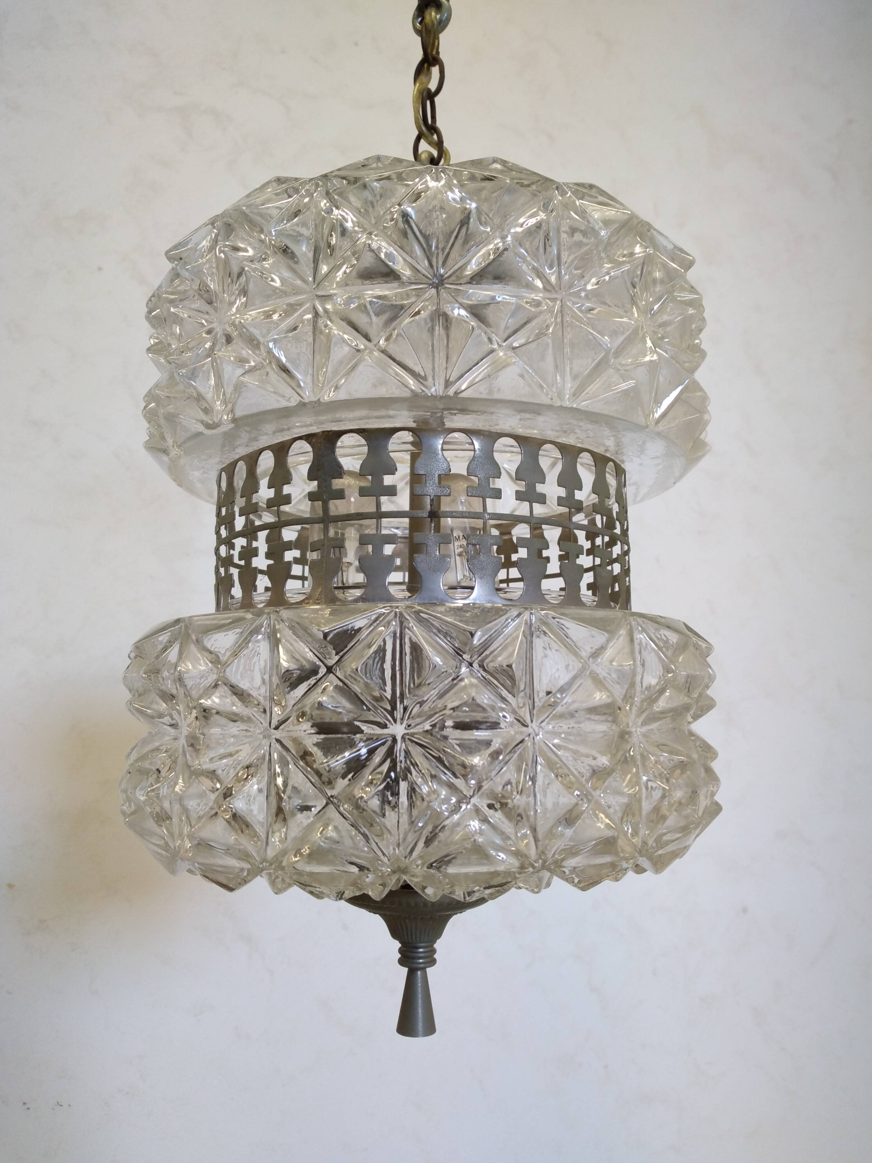 Suspension en verre vintage