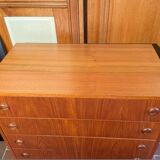 Vintage teak bookcase chest of drawers