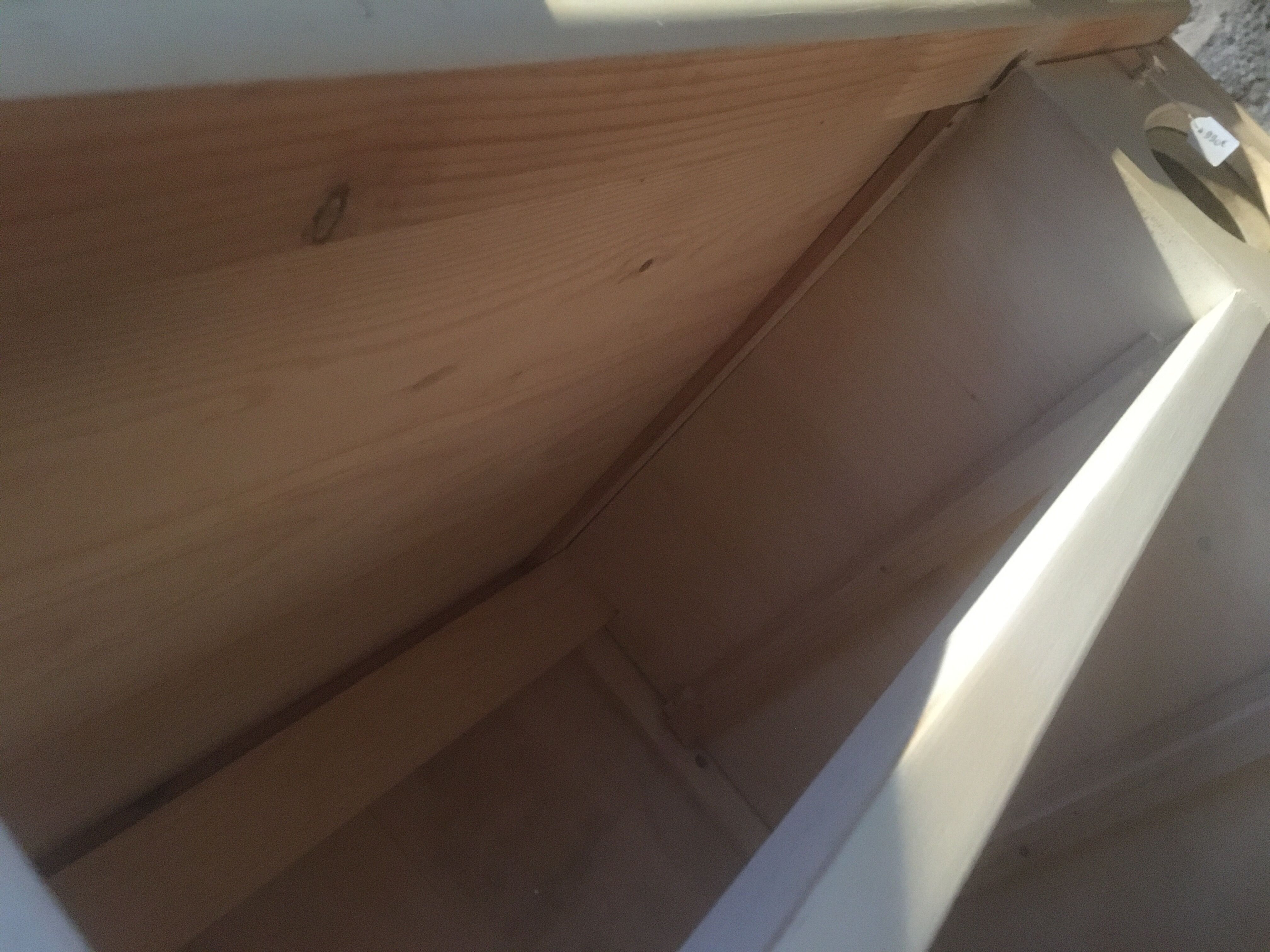 White patinated pine grain cabinet