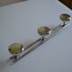 Wall coat rack with 3 chrome metal hooks, vintage 80s.