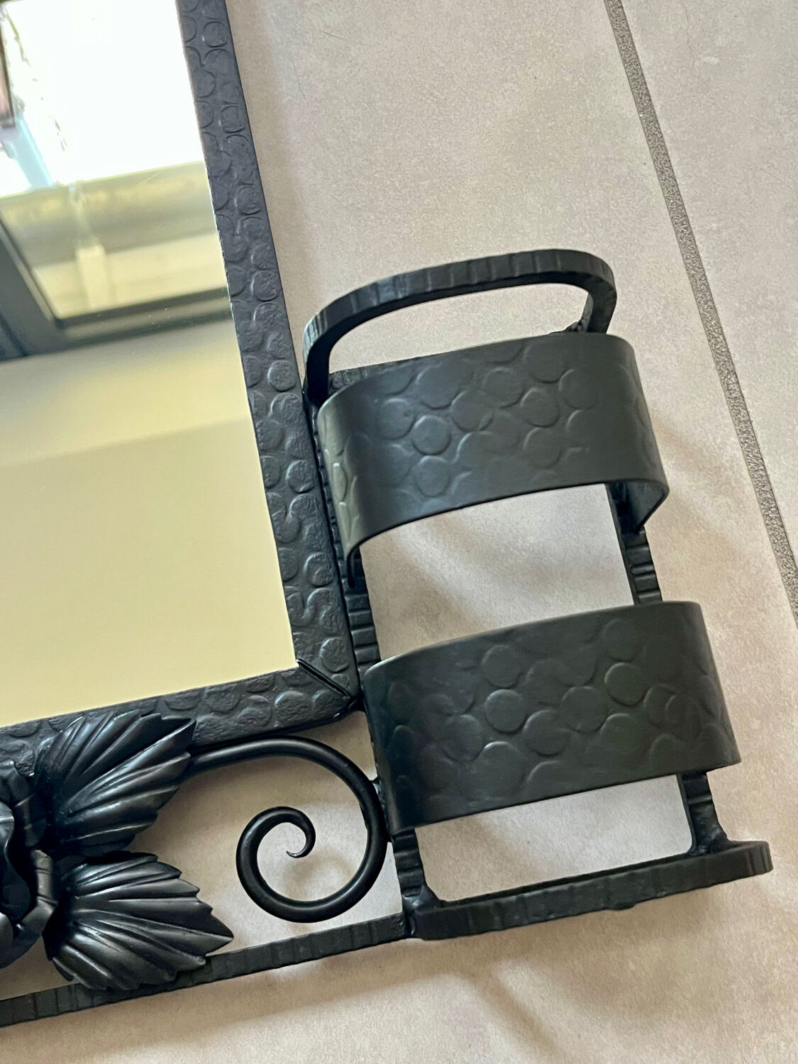 Wrought iron Art Deco mirror