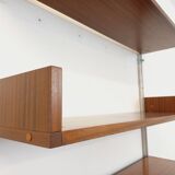 Wall shelf library with vintage ARP Minvielle secretary bar