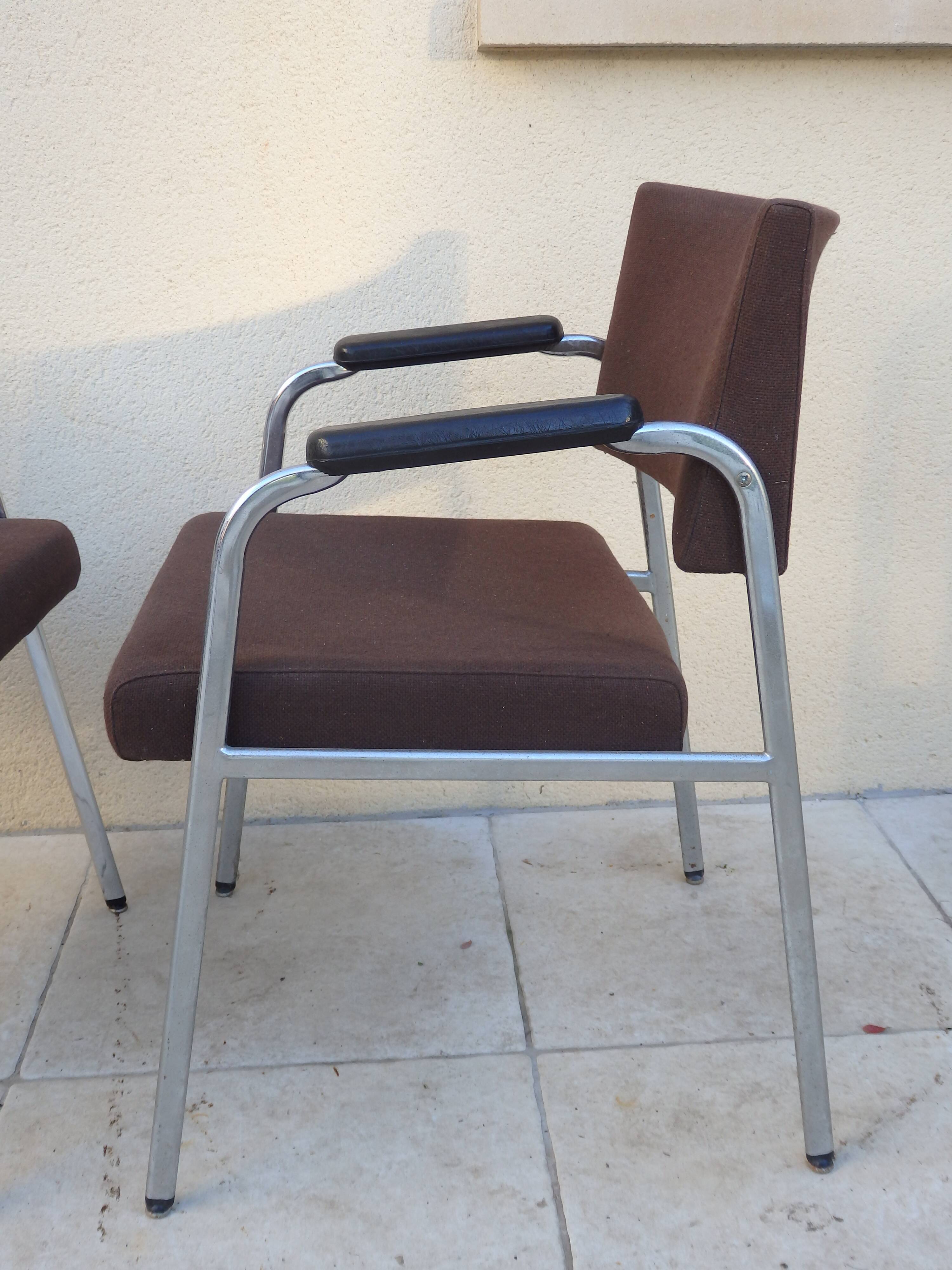 Paire de fauteuils conférence vintage